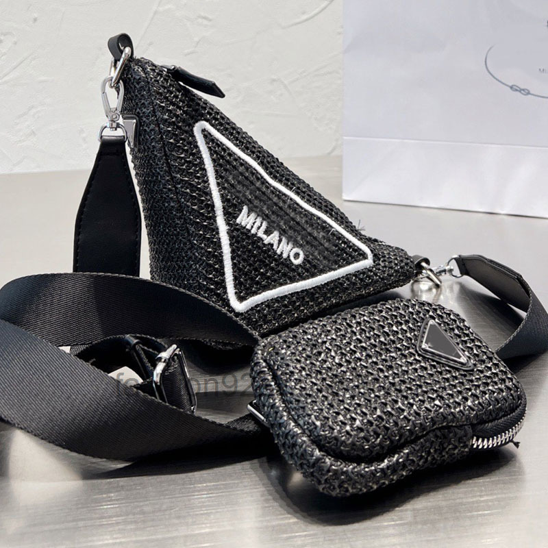 designer bags Bag Triangle Straw Woven Handbag Crossbody Bags Fashion Crochet Letter Printing Zipper With Coin Purse Embroidered Letters Adj, Black
designer bags Bag Triangle Straw Woven Handbag Crossbody Bags Fashion Crochet Letter Printing Zipper With Coin Purse Embroidered Letters Adj, Black