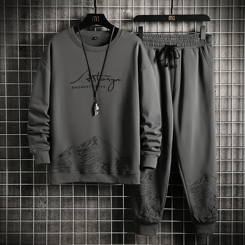 Men's Tracksuits Fashion Sports Wear Two Pieces Set Mens HoodiePants Set Harajuku Printing Spring Autumn Casual Outfit Set Men Sweatsuit 220909