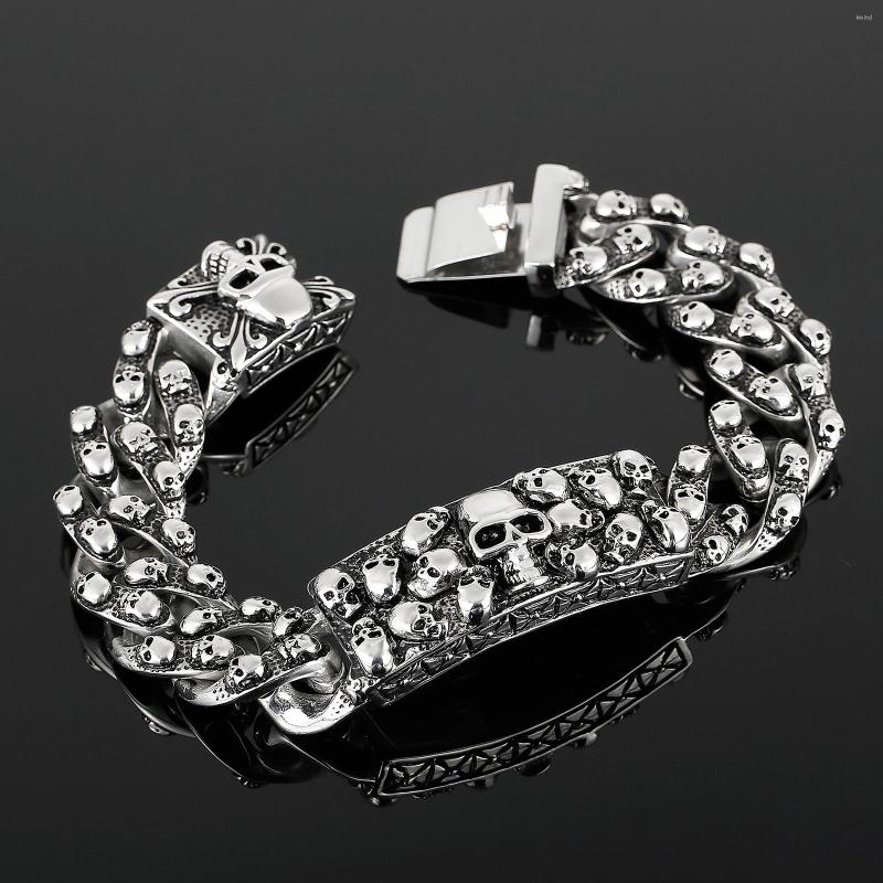 Charm Bracelets Fongten Men Big Skull Relief Pattern Darkness Jewelry Shiny Design Fashion Retro Punk Style Metal Bracelet
Charm Bracelets Fongten Men Big Skull Relief Pattern Darkness Jewelry Shiny Design Fashion Retro Punk Style Metal Bracelet