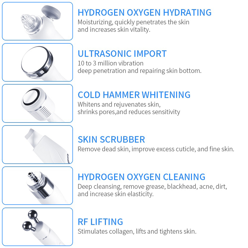 Pro 7-in-1 Hydra Dermabrasion Aqua Peel Machine for Clean Skin Care, BIO Light, RF Vacuum, and Hydro Water Oxygen Jet Peel for Effective Skin Treatmen