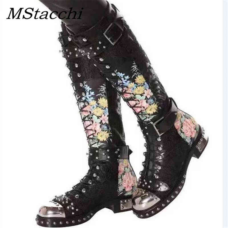 Boots Mstapchi Rivets Studded Buckle Knee High Women Embroidered Leather Print Flower Flat Motorcycle Winter Shoes Woman 220901, Black
Boots Mstapchi Rivets Studded Buckle Knee High Women Embroidered Leather Print Flower Flat Motorcycle Winter Shoes Woman 220901, Black