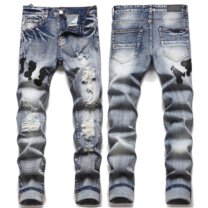 Patch Biker Jeans Men's Fashion Slim Vintage Casual Denim Pants Damage Long Moto Trousers QhK, 3093-amr
Patch Biker Jeans Men's Fashion Slim Vintage Casual Denim Pants Damage Long Moto Trousers QhK, 3093-amr