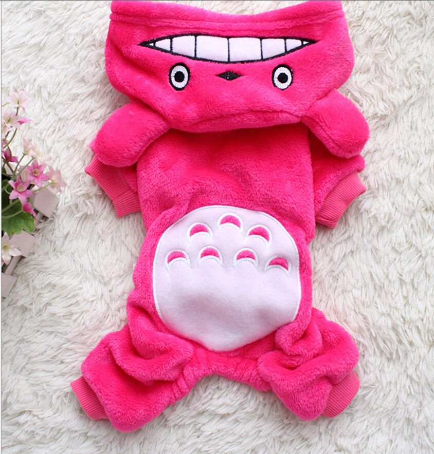 Soft Warm Dog Apparel Coat Pet Costume Fleece Clothing For Dogs Puppy Cartoon Winter Hooded Jacket Autumn Clothes XS-XXL Free shipping