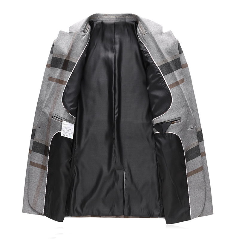 Men's Suits Blazers Men's Wedding Plaid Blue Gray Blazers Jacket Pants Vest 3 Pcs Set 202 Slim Fit Business Tuxedo Dress Classic Formal Suit