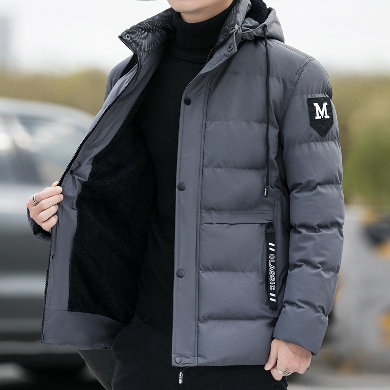 Men's Down Parkas Men's Cotton-padded Jacket Winter Trend Head Short Padded Men's Jacket Thick Casual Down Padded Jacket Men Fahion Coa