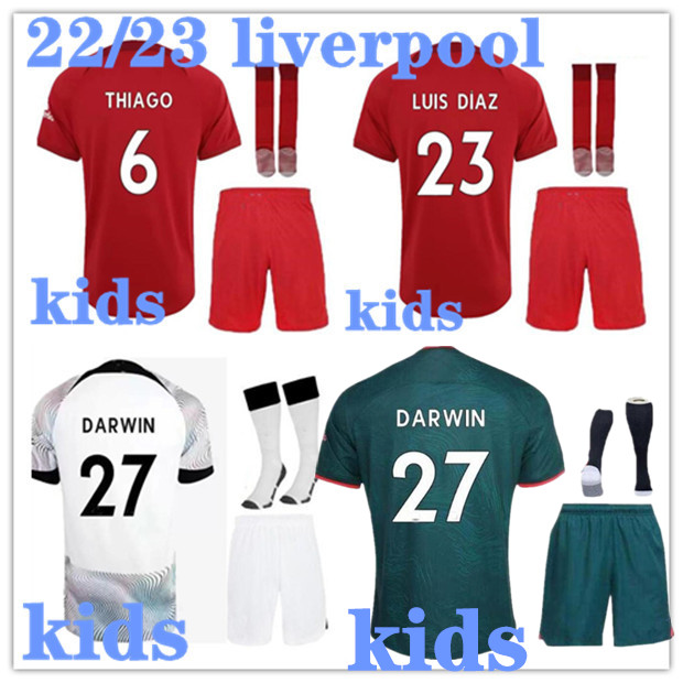 22 23 soccer jerseys season home away 3rd boys DARWIN 2022 2023 Mohamed Diogo Luis DIaz Alexander Arnold football kit tops shirts kids kit uniform, 22/23 away no socks
22 23 soccer jerseys season home away 3rd boys DARWIN 2022 2023 Mohamed Diogo Luis DIaz Alexander Arnold football kit tops shirts kids kit uniform, 22/23 away no socks