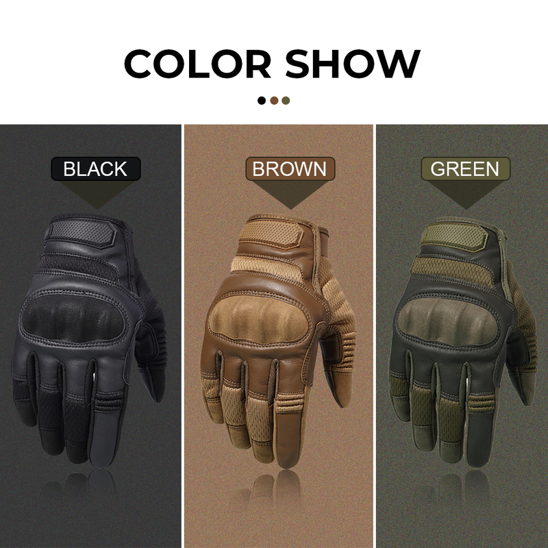Five Fingers Gloves Touch Screen PU Leather Tactical Gloves Army Military Combat Airsoft Hiking Cycling Climbing Shooting Full Finger Mittens Men 2209