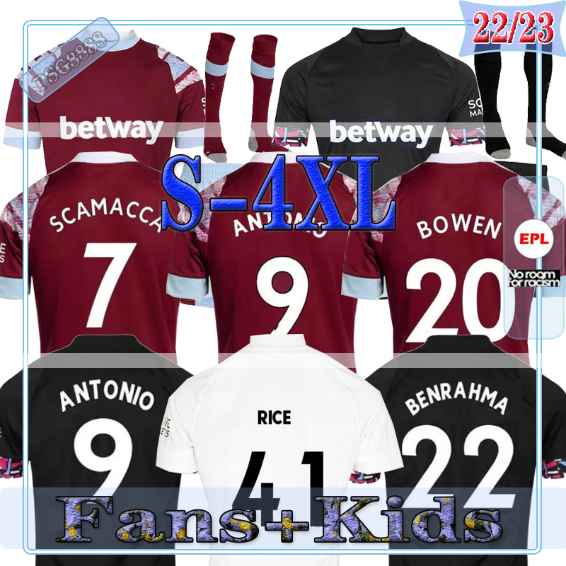 2022 2023 West Hams Soccer Jerseys N.Aguerd BOWEN 22 23 Maillot Foot BENRAHMA LANZINI ANTONIO YARMOLENKO NOBLE FORNALS DAWSON Vlasic SOUCEK Football Shirts Men Kids, (fans)
2022 2023 West Hams Soccer Jerseys N.Aguerd BOWEN 22 23 Maillot Foot BENRAHMA LANZINI ANTONIO YARMOLENKO NOBLE FORNALS DAWSON Vlasic SOUCEK Football Shirts Men Kids, (fans)