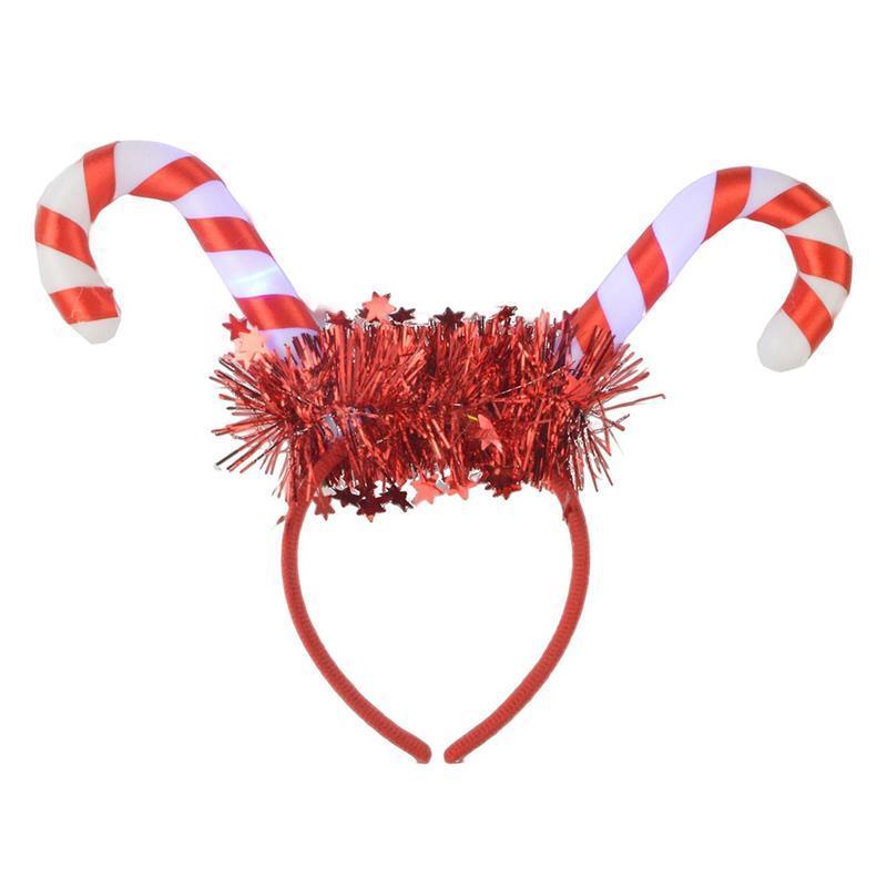 Hair Accessories Candy Cane Headband LED Festive Party Hoop Costume Headwear For Christmas Lights Halloween Glow Supplies 220909