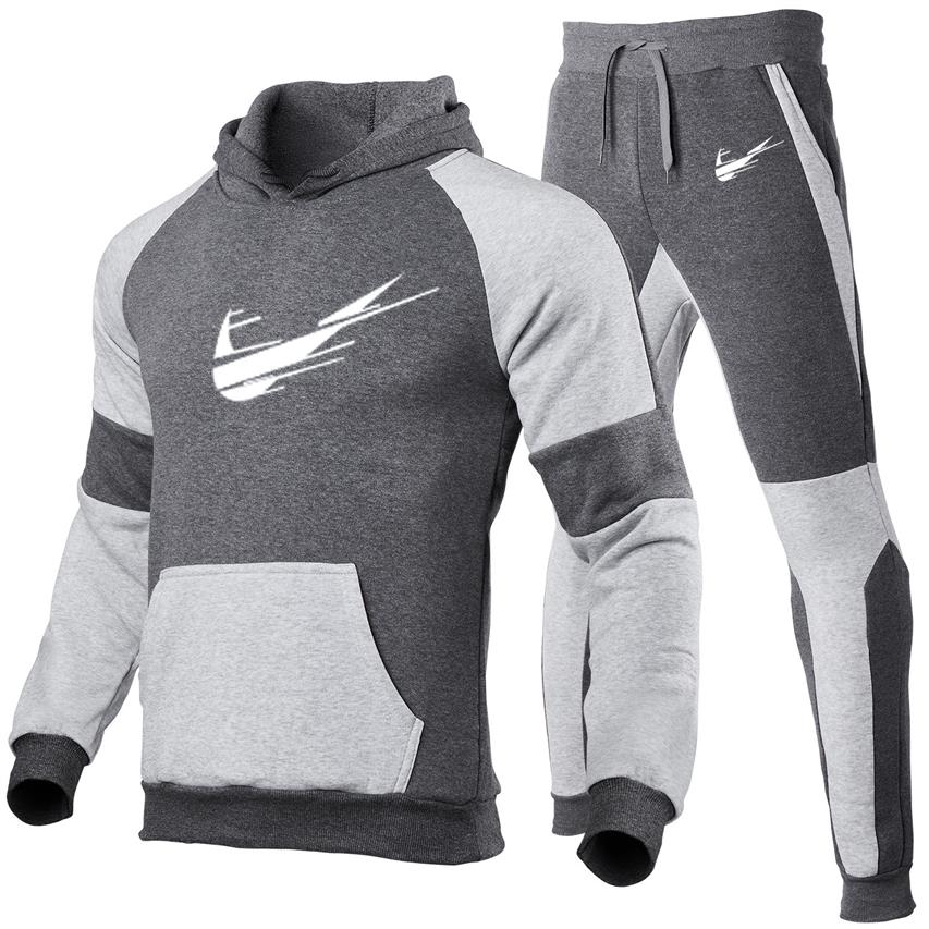 Casual Hoodies Tracksuits Solid 2 Piece Men Set Autumn Lace Up Hooded Jacket Sweatshirt Drawstring Pants Mens Sportwear Suits whit217G, As shown2
Casual Hoodies Tracksuits Solid 2 Piece Men Set Autumn Lace Up Hooded Jacket Sweatshirt Drawstring Pants Mens Sportwear Suits whit217G, As shown2