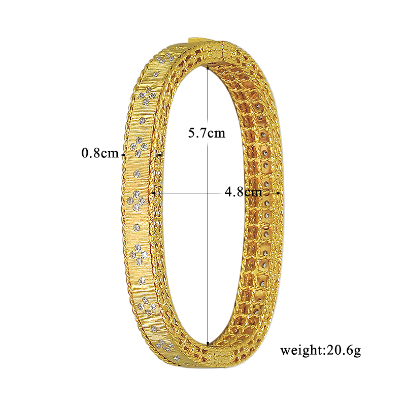 Bangle Office/Career Cuff Bangles Stone Crystal for Women Couple Gold Color Charm Bracelets Indian Dubai Jewelry Christmas Gift Female 220909