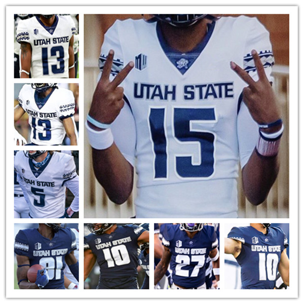 Ncaa College Utah State Aggies Football Jerseys Logan Bonner Tyler Jr. Robert Briggs Brian Cobbs MJ Tafisi Ike Larsen Terrell Vaughn DEVEN THOMPKINS Justin McGriff