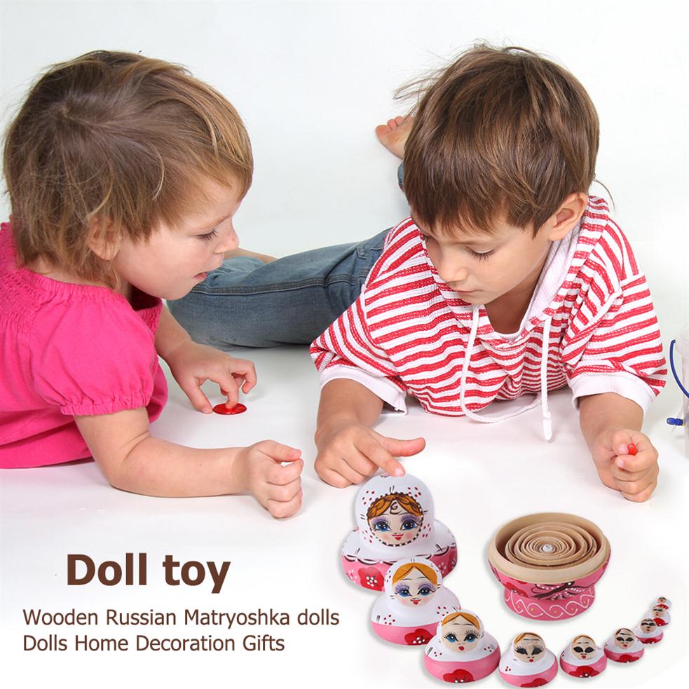 10layer Matryoshka Nesting Doll Wooden Russian classicMini 10layer Butterfly Girl Dolls Pure Handicrafts Home Decoration327W