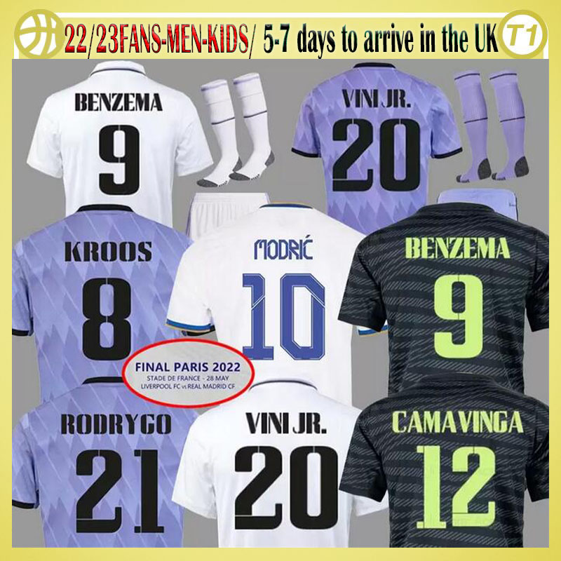 2022 BENZEMA Finals soccer jersey 22 23 football shirt VINI JR CAMAVINGA TCHOUAMENI REAL MADRIDS VALVERDE HAZARD ASENSIO MODRIC camiseta men kids kit 2023 uniforms, Home+player
2022 BENZEMA Finals soccer jersey 22 23 football shirt VINI JR CAMAVINGA TCHOUAMENI REAL MADRIDS VALVERDE HAZARD ASENSIO MODRIC camiseta men kids kit 2023 uniforms, Home+player