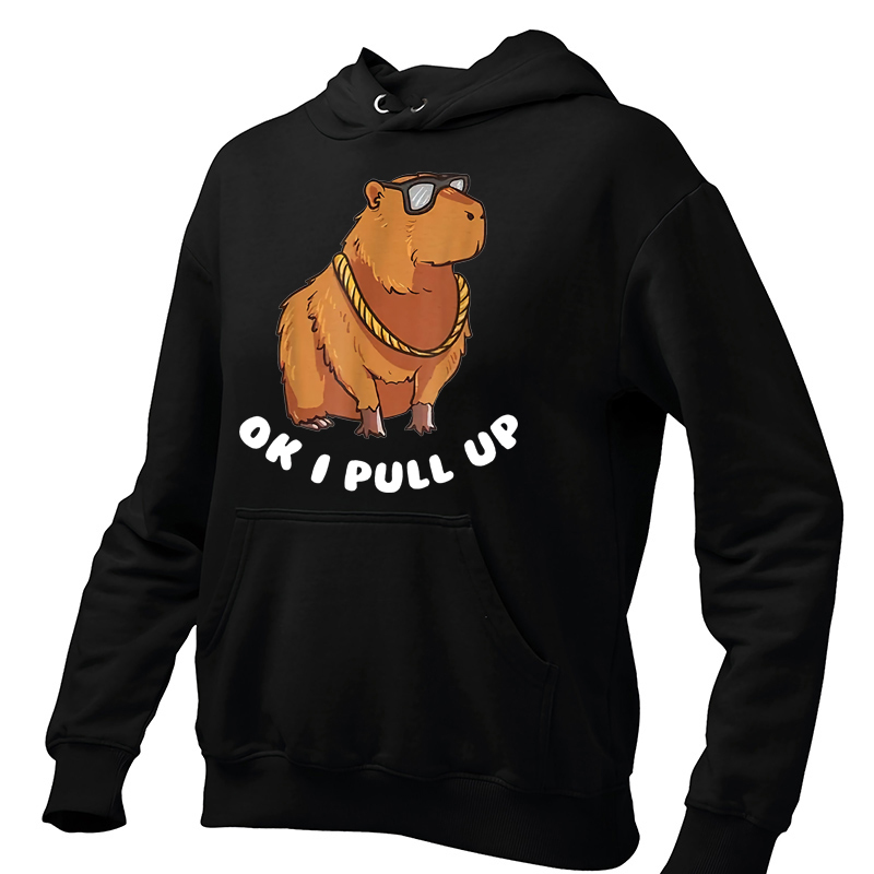 Men s Hoodies Sweatshirts Capybara Glasses Ok I Pull Up Pullover Funny Cute Animal Unisex Long Sleeves Classic Winter 220909