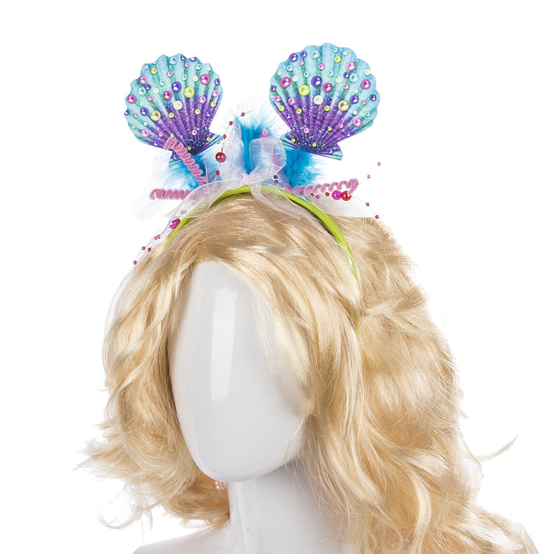 Hair Accessories Amawill Mermaid Crown Headband Flamingo Headpiece Hoop Adults Kids Cameo Shell Birthday Party Decoration 220909