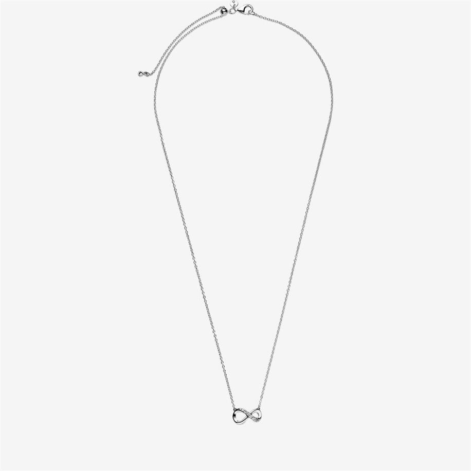 New Arrival 100 925 sterling silver Sparkling Infinity Collier Necklace fashion Jewelry making for women gifts237x