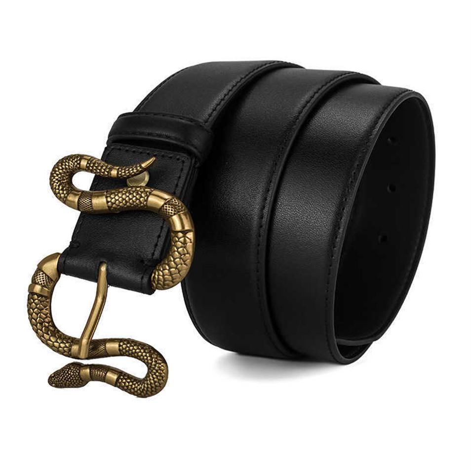 Famous Zuer men's double g new snake head needle buckle brand leather belt Designer Top Quality Classic luxury2744, Black