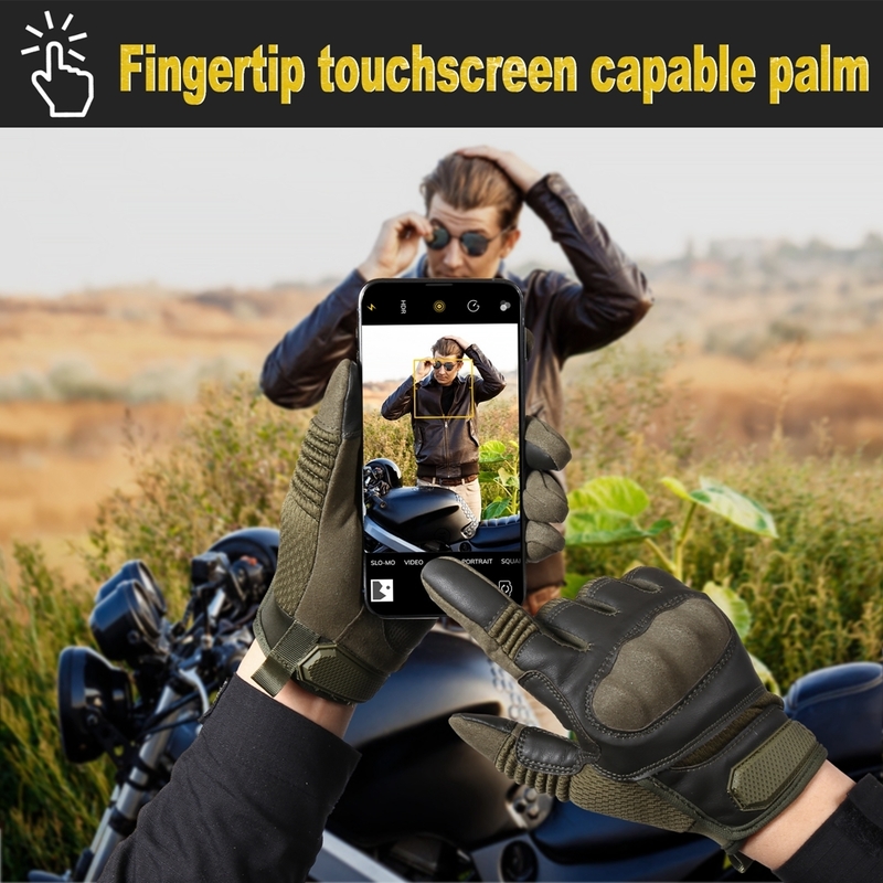 Five Fingers Gloves Touch Screen PU Leather Tactical Gloves Army Military Combat Airsoft Hiking Cycling Climbing Shooting Full Finger Mittens Men 2209