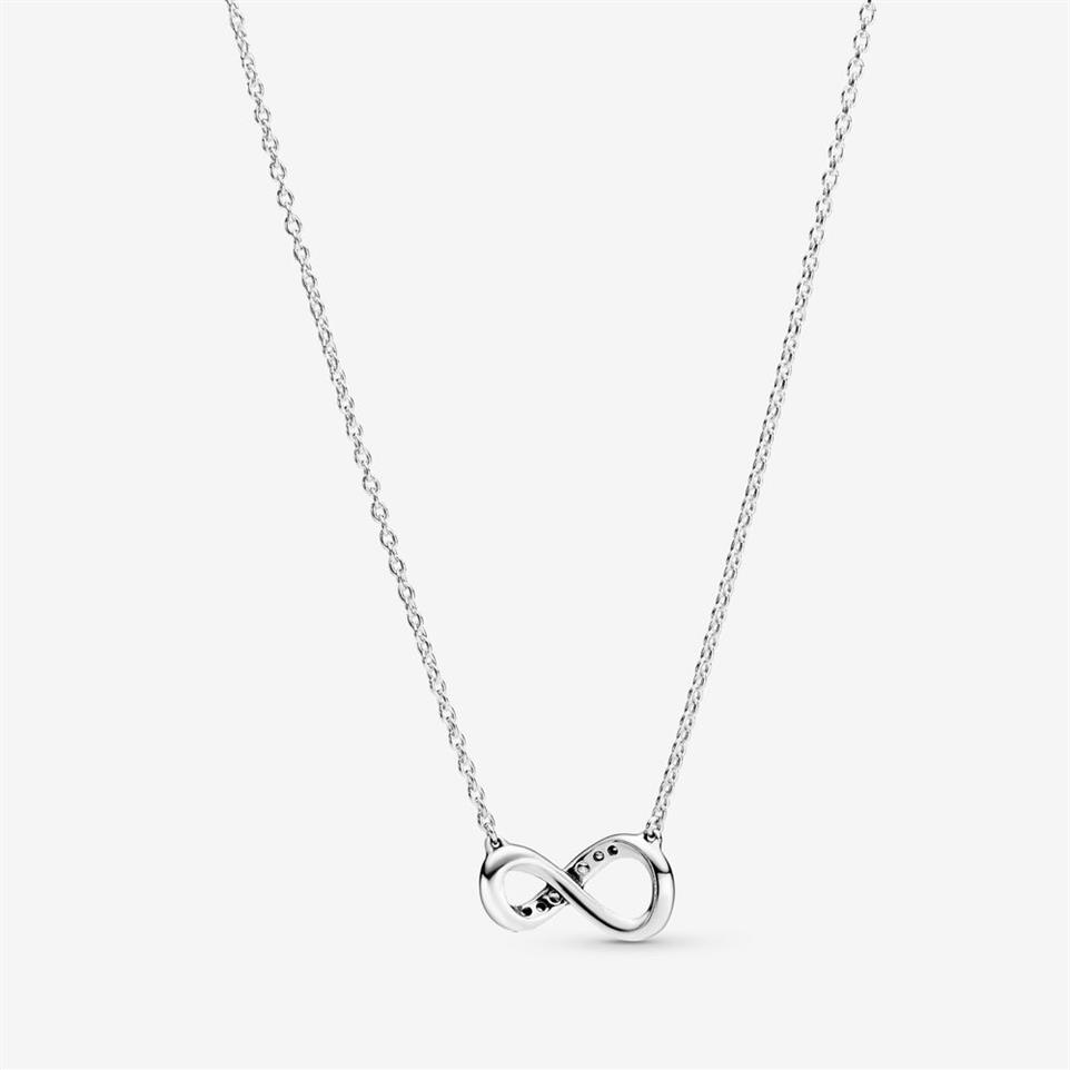 New Arrival 100 925 sterling silver Sparkling Infinity Collier Necklace fashion Jewelry making for women gifts237x