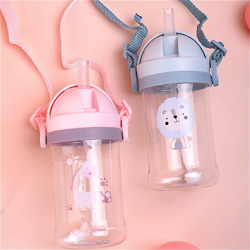Cups Dishes Utensils 250350ml Baby Feeding Cup with Straw Children Learn Feeding Drinking Bottle Kids Training Cup with Straw 220909