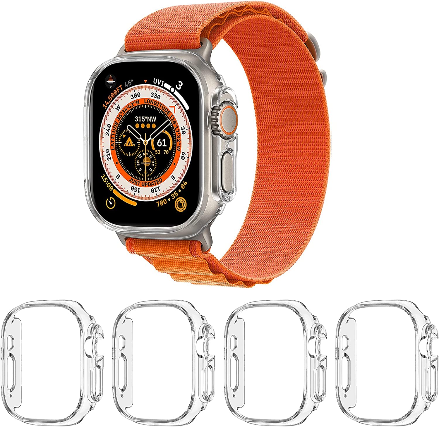 Watch Protective Cases for Apple Watch Ultra PC clear All-Around Edge iwatch 49mm Covers Without Screen Protector, Transparent
Watch Protective Cases for Apple Watch Ultra PC clear All-Around Edge iwatch 49mm Covers Without Screen Protector, Transparent