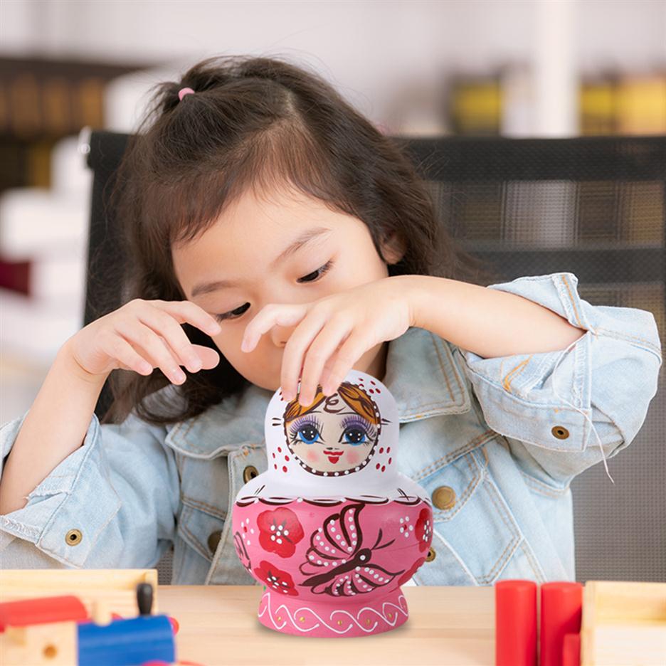 10layer Matryoshka Nesting Doll Wooden Russian classicMini 10layer Butterfly Girl Dolls Pure Handicrafts Home Decoration327W