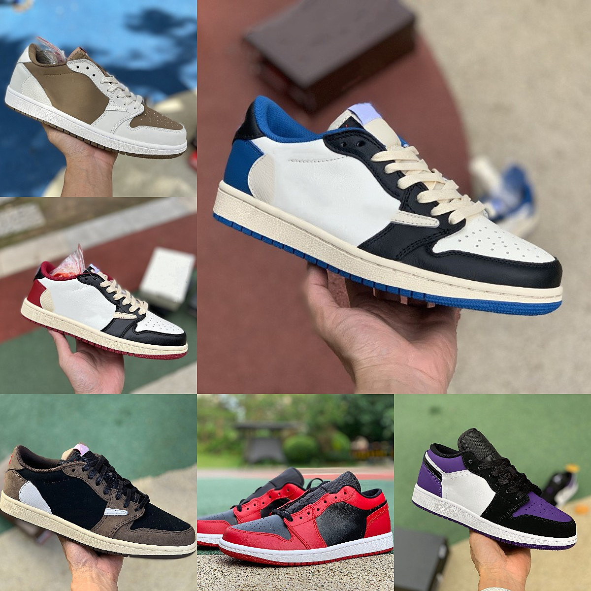 

Designers Fragment TS Jumpman Low Basketball Shoes White Brown Red Gold X 1 1S Grey Toe UNC Court Purple Black Shadow Panda Emerald Crimson Tint Sports Sneakers S28, Please contact us