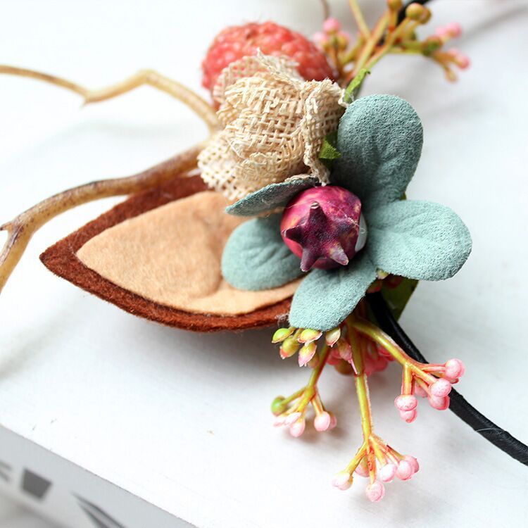 Hair Accessories LED Reindeer Antler Headband Deer Ear Flower Glow Light Crown Party Cosplay Birthday Wedding Rave Halloween Christmas 220909