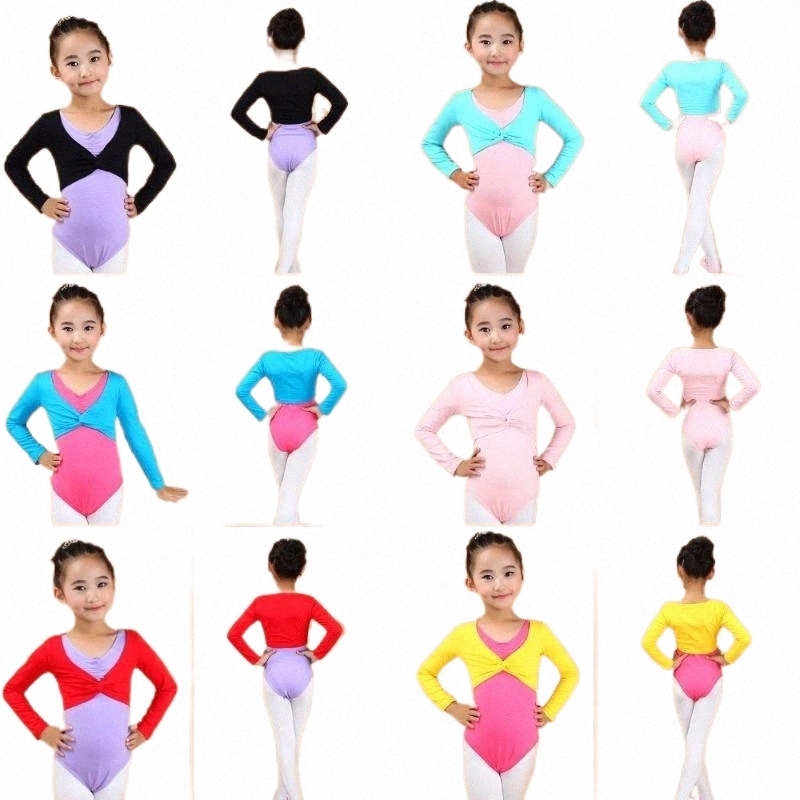 

Stage Wear long Sleeve Cotton Ballet Shrug Wrap Top Girl Ballet Warm Up Kids Child Leotard Crop Top r1zw#, Red