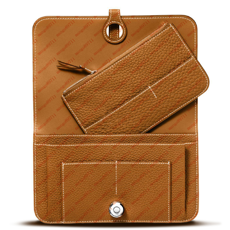 Card Holder Purse Long Women Wallet Cowhide Leather Bag Men Zipper Clutch Coin Purse with Box