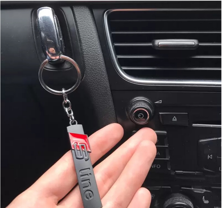 S line metal Car Keychain Key Chains Rings Fob Fits for Audi Sline Logo Keyring A3 A4 A6 A7 A8 TT RS Q5 Q7 Car Styling, Silver or black
S line metal Car Keychain Key Chains Rings Fob Fits for Audi Sline Logo Keyring A3 A4 A6 A7 A8 TT RS Q5 Q7 Car Styling, Silver or black