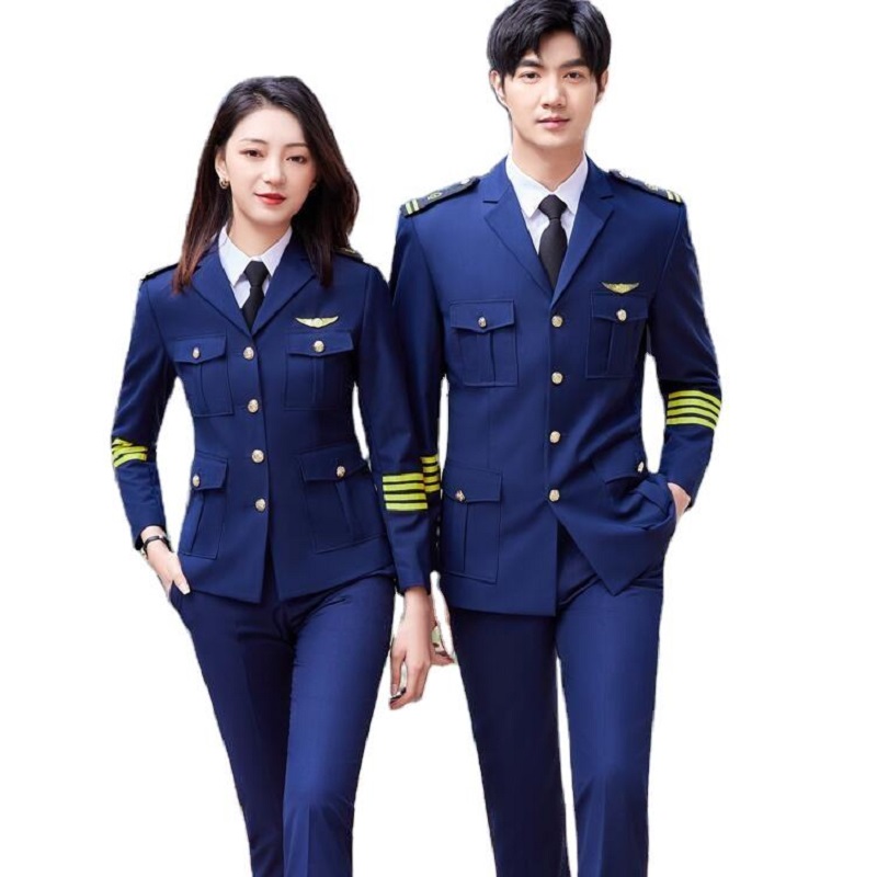 Men's Suits & Blazers Airline Occupation Pilot Women Trousers Set Spring Men Band Performance Clothing Security Work Uniform Airpot Protocol Clot