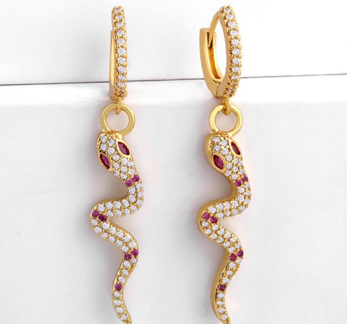 Jewelry Earrings Cubic Zirconia snake gold color CZ Crystal Ear Clips No Pierced earrings for women Jewellery qh35, Golden
Jewelry Earrings Cubic Zirconia snake gold color CZ Crystal Ear Clips No Pierced earrings for women Jewellery qh35, Golden