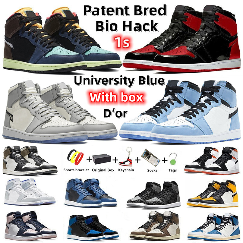 With box Jumpman 1 University Blue Basketball Shoes High 1s Bio hack Patent Bred Shadow Silver toe Electro Orange Grey Fog Chicago men women, 41
With box Jumpman 1 University Blue Basketball Shoes High 1s Bio hack Patent Bred Shadow Silver toe Electro Orange Grey Fog Chicago men women, 41