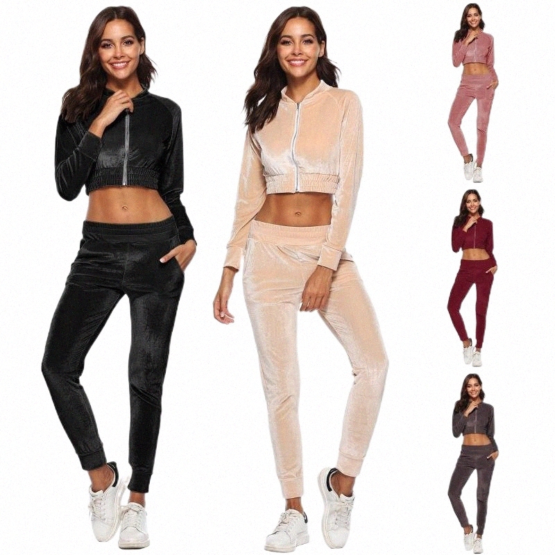 Women's Tracksuits spring Long Sleeve Top 2 Piece Set Women Outfits Casual Sportswear Two-piece Gym Suit Girls Sweatsuit Female Tracksuit Women