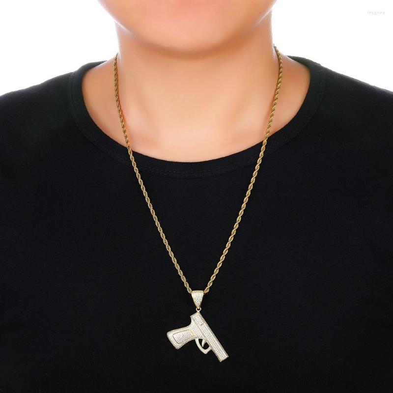 Pendant Necklaces Out Cubic Zircon Gun Necklace With Rope Chain Hip Hop Gold Silver Color Charm Gift Jewelry For Men Women
Pendant Necklaces Out Cubic Zircon Gun Necklace With Rope Chain Hip Hop Gold Silver Color Charm Gift Jewelry For Men Women