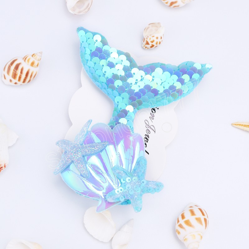 Children's Sequined Explosive Cartoon Sweet Starfish Scale Sequin Hair Clip Hairpin Jewelry Accessories Headwear