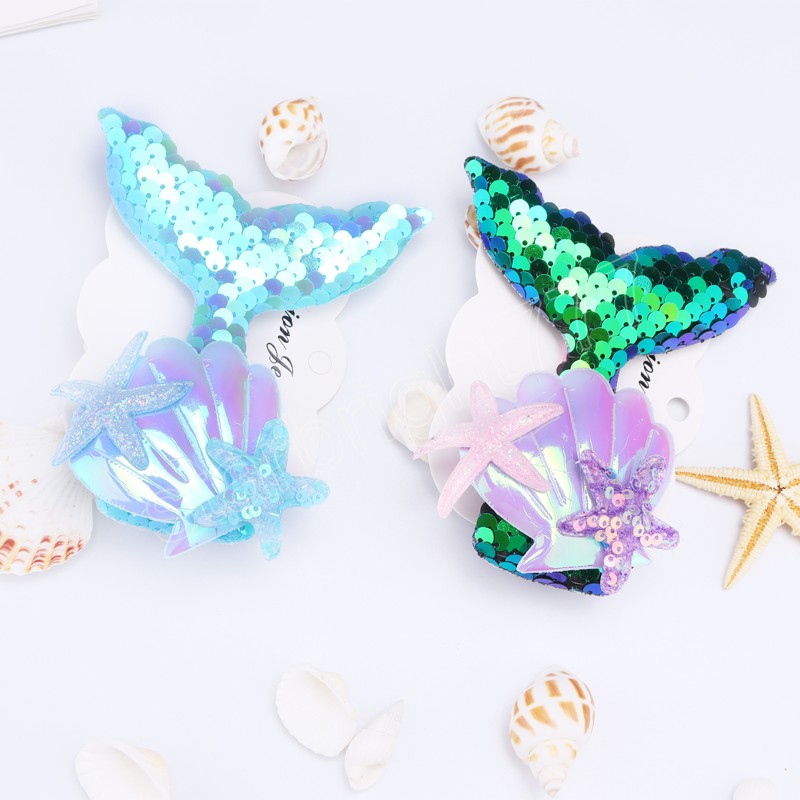 Children's Sequined Explosive Cartoon Sweet Starfish Scale Sequin Hair Clip Hairpin Jewelry Accessories Headwear