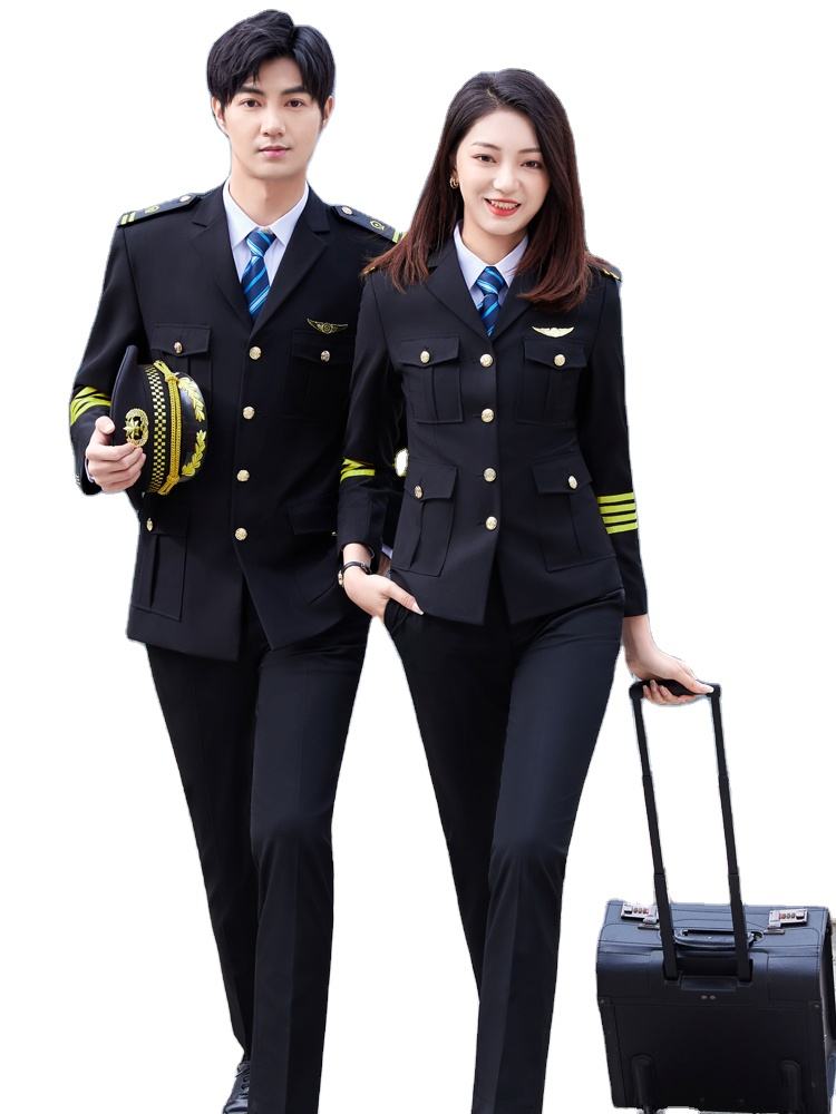 Men's Suits & Blazers Airline Occupation Pilot Women Trousers Set Spring Men Band Performance Clothing Security Work Uniform Airpot Protocol Clot