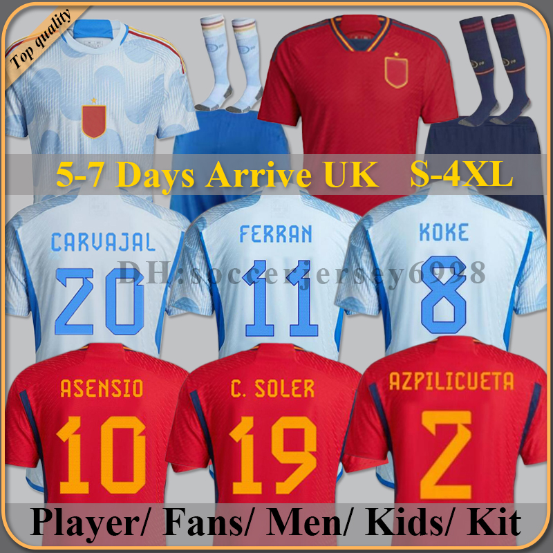 2022 Spain soccer jerseys PEDRI ANSU FATI ASENSIO MORATA FERRAN KOKE GAVI C.SOLER AZPILICUETA WORLD RAMOS CUP fans Player version football shirts men kids kit, 2022 away players world cup
2022 Spain soccer jerseys PEDRI ANSU FATI ASENSIO MORATA FERRAN KOKE GAVI C.SOLER AZPILICUETA WORLD RAMOS CUP fans Player version football shirts men kids kit, 2022 away players world cup