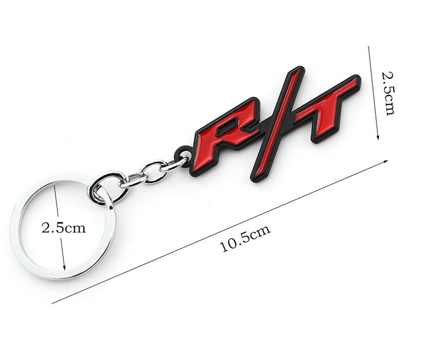 Metal Car Keychain Keyring Auto Key Chain Key Ring for Jeep RT Dodge R/T Logo Challenger Charger Journey RAM Caliber Caravan