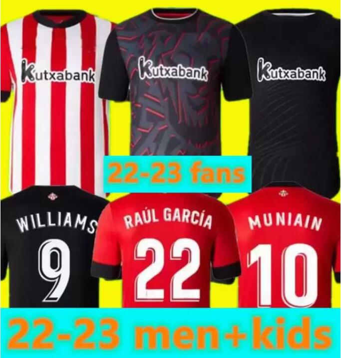 22 23 Club Soccer Jerseys BERENGUER 2021 2022 MUNIAIN Athletic Bilbao Home Away WILLIAMS Football shirt RAUL GARCIA VILLALIBRE Jersey Sancet