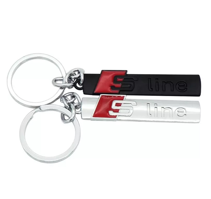 S line metal Car Keychain Key Chains Rings Fob Fits for Audi Sline Logo Keyring A3 A4 A6 A7 A8 TT RS Q5 Q7 Car Styling