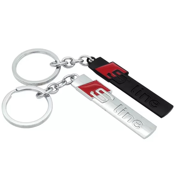 S line metal Car Keychain Key Chains Rings Fob Fits for Audi Sline Logo Keyring A3 A4 A6 A7 A8 TT RS Q5 Q7 Car Styling