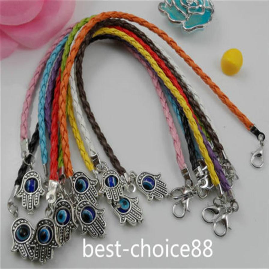 50Pcs lot Mixed HAMSA HAND Evil Eye Leather cord String Bracelets Lucky Charms Pendant Gift 20cm306N
50Pcs lot Mixed HAMSA HAND Evil Eye Leather cord String Bracelets Lucky Charms Pendant Gift 20cm306N