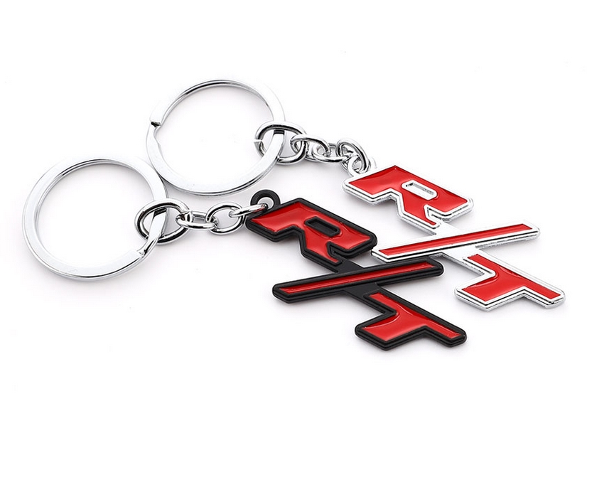Metal Car Keychain Keyring Auto Key Chain Key Ring for Jeep RT Dodge R/T Logo Challenger Charger Journey RAM Caliber Caravan