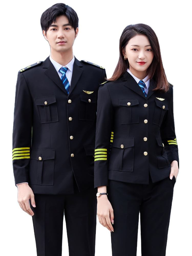 Men's Suits & Blazers Airline Occupation Pilot Women Trousers Set Spring Men Band Performance Clothing Security Work Uniform Airpot Protocol Clot