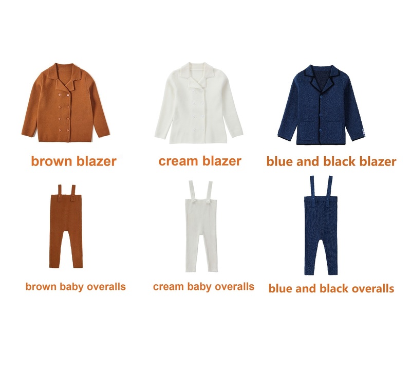 Family Matching Outfits 2023 Fall Boy Girl Knit Blazer High Quality Brother Sister Sweater Family Matching Baby Knitted Overalls Infant Pants #7202 22