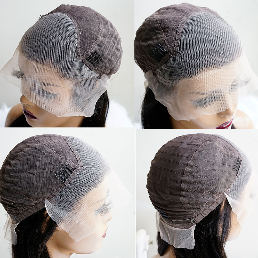 Loose wavy natural Black Bob Wave Glueless Jewish Human Hair Wig With Baby Hair 5x5 HD Lace European Hair Preplucked Daily Wig 180%Density